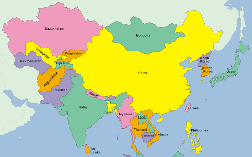 Asia Map Puzzle - náhled