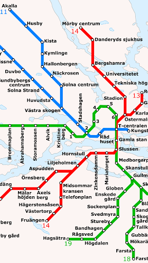 스톡홀름 지하철 노선도