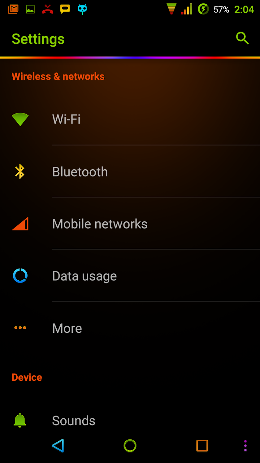 Neon Colors Theme CM 13/12.1 Screen 3