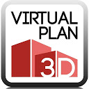 Virtual plan 3D mobile app icon