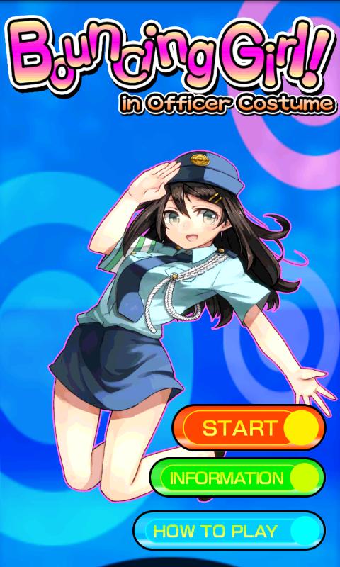 Android application BouncingGirl in OfficerCostume screenshot