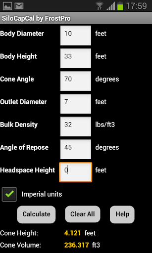 SiloCapCal - Silo Capacity