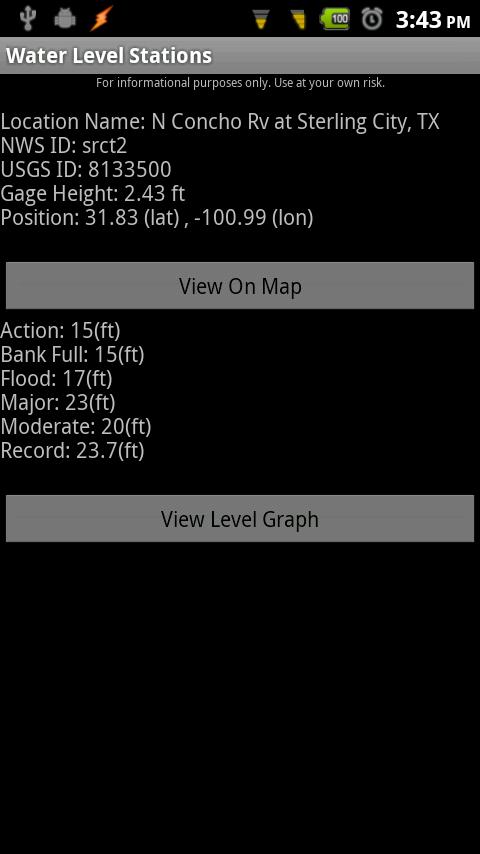 Water Level Stations Screen 2