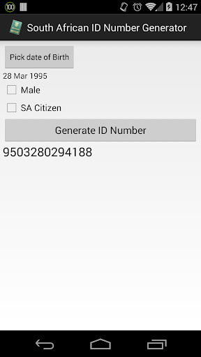 South African ID Generator