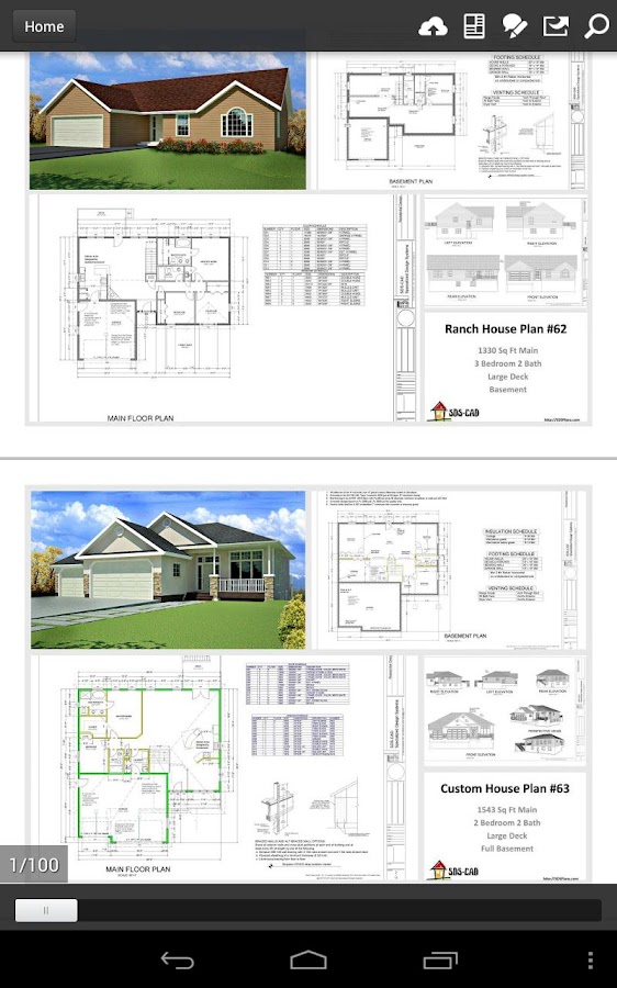 100 House Plans in PDF and CAD - screenshot