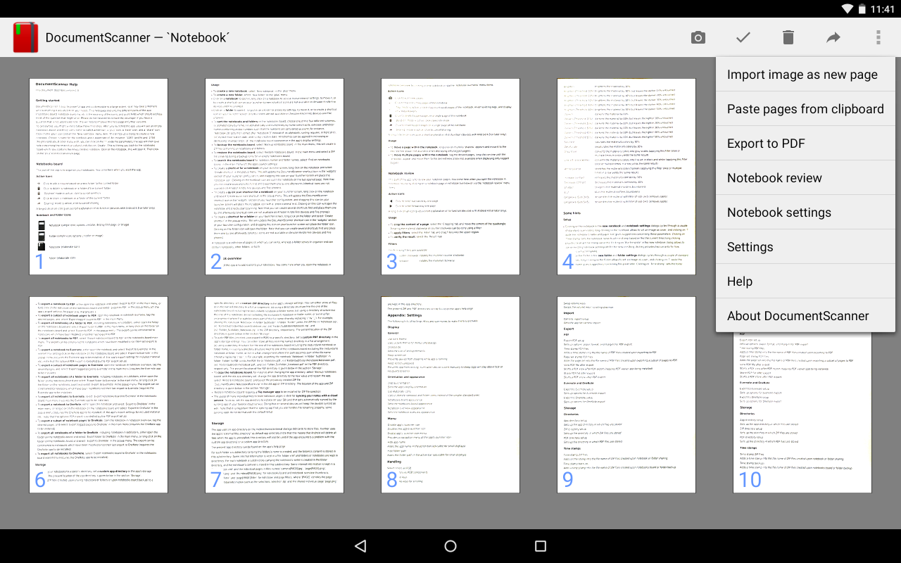 Android application DocumentScanner screenshort