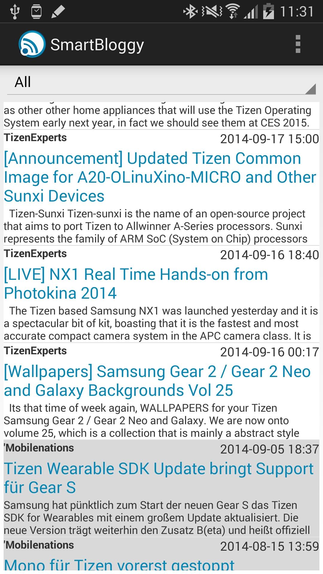 Android application SmartBloggy screenshort