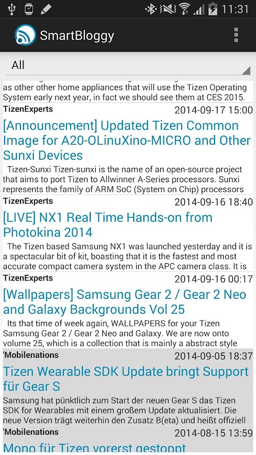 Android application SmartBloggy screenshort