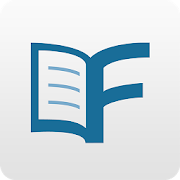 Flipster App logo, an F with a page behind it 