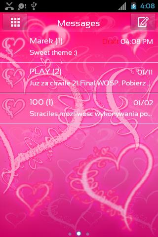 GO SMS Pro Romantic Pink