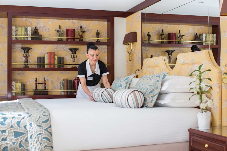 You'll appreciate the high-class in-suite service as you make your Mediterranean voyage on board Uniworld's cruise ship the Queen Isabel.