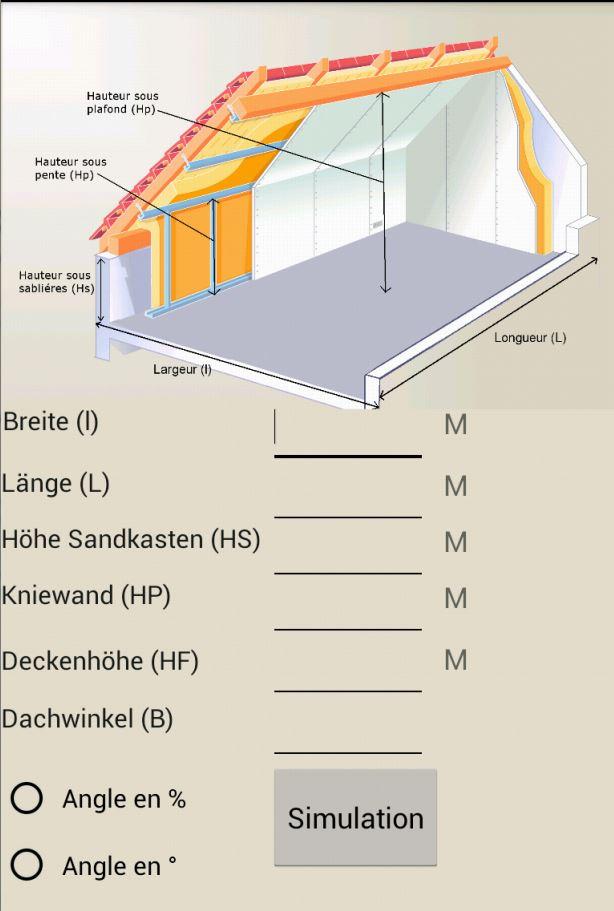 Android application Loft calculation and Roofing screenshort