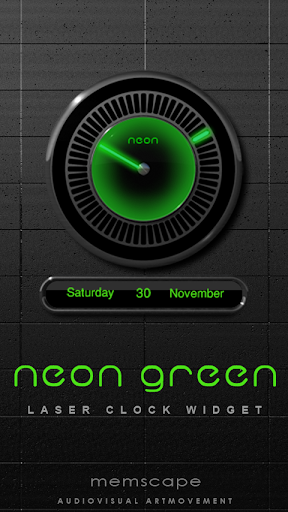 NEON GREEN Laser Clock Widget