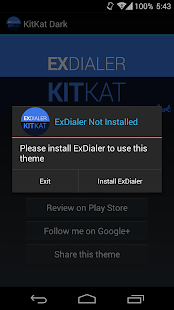 【免費個人化App】ExDialer Theme KitKat Dark-APP點子