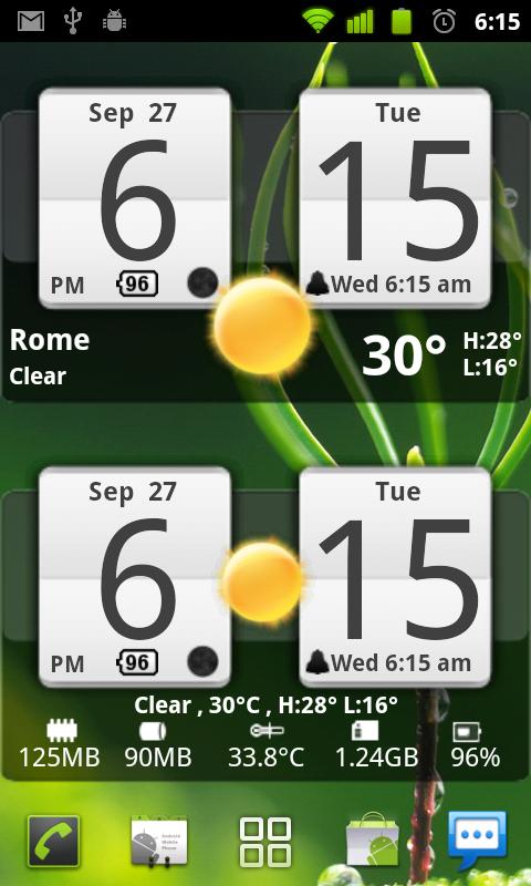 Sense Analog Clock Widget Screen 2