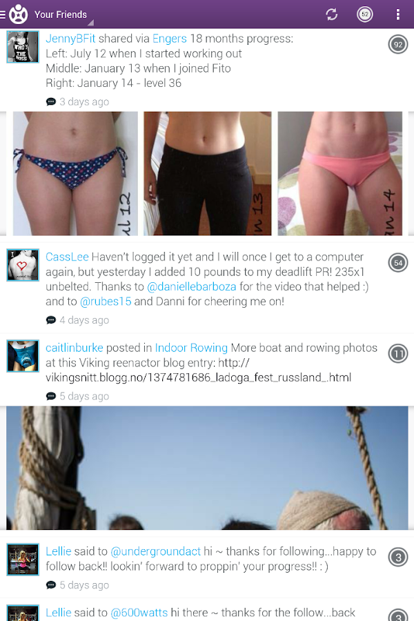    Fitocracy Workout Fitness Log- screenshot  