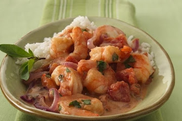 Thai Seared Shrimp with Tomato, Basil and Coconut