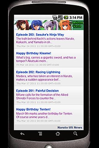 Animanga Watch Screen 1