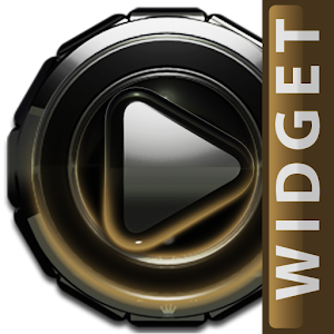 Poweramp skin widget Gold Glow logo