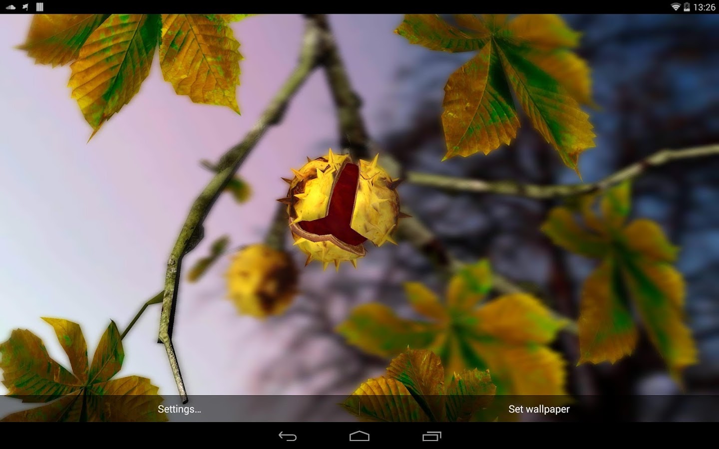 Autumn Leaves In HD Gyro 3D XL Parallax Wallpaper Apl Android Di