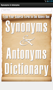 Synonyms and Antonyms