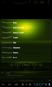 Poweramp skin Black Lime v3.10