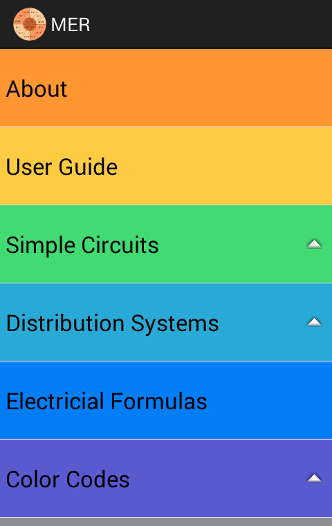 Android application Master Electrician Reference screenshort
