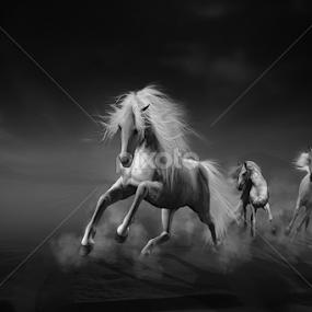 I dreamed of a white horse by Che Abu Bakar Che Said - Digital Art Animals