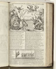 Keizer Jozef I tegenover paus Clemens XI en koning Lodewijk XIV, 1708