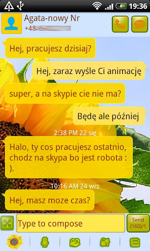 GO SMS Pro Sunflower Theme