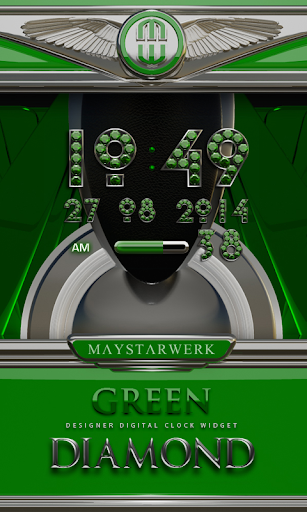 Digi Clock Widget Green Diamon