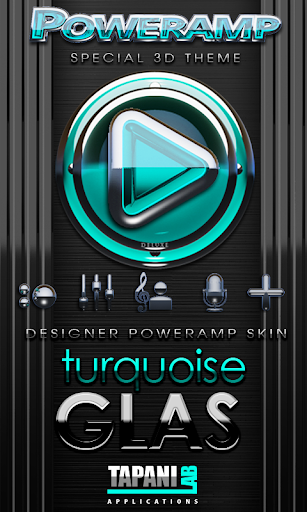 Poweramp skin Turquoise Glas