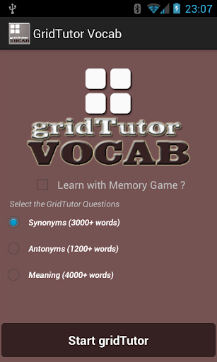 Play Vocab on gridTutor