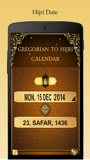 Hijri Islamic Date - Gregorian