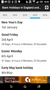 Download Bank Holidays in England APK for Android