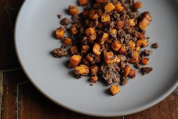 Merguez and Sweet Potato Hash