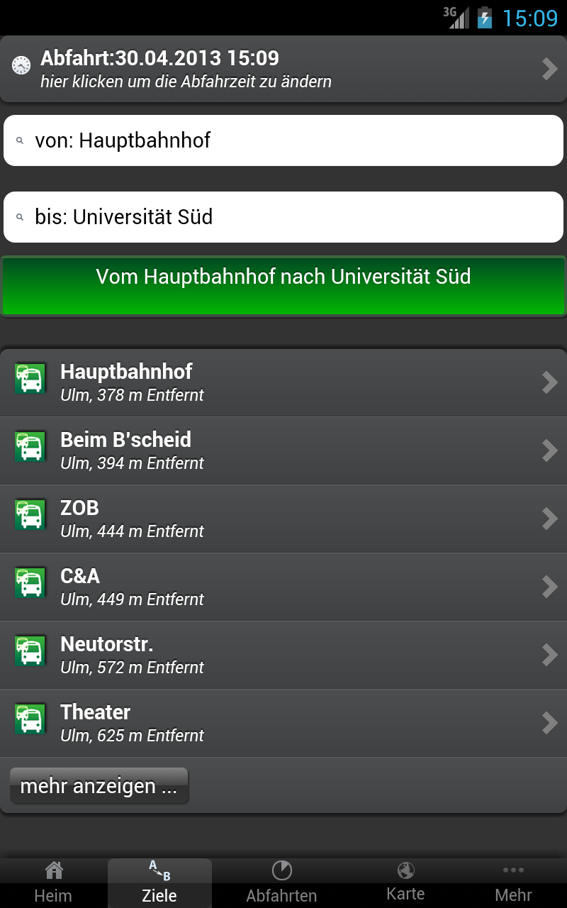 A+ Fahrplan Ulm Premium Screen 2