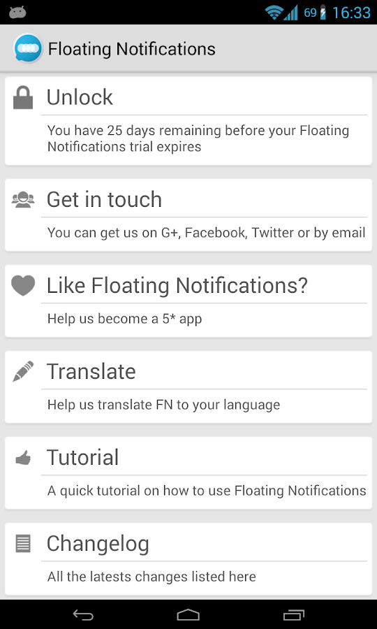 Floating Notifications (Trial) - screenshot