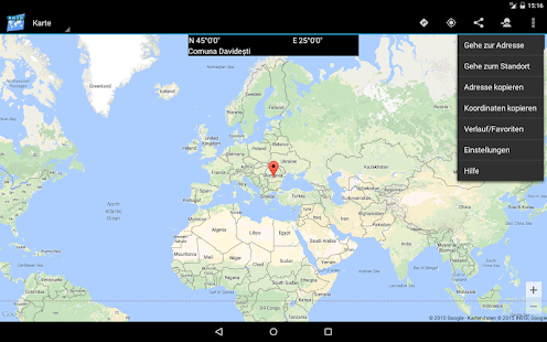 Karten Koordinaten Screenshot