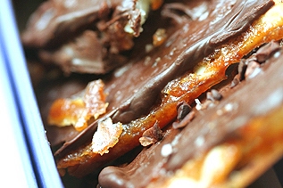 Chocolate-Covered Caramelized Matzoh Crunch