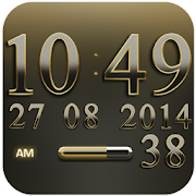 Digi Clock Widget Gold Gear