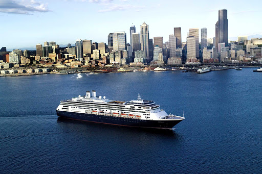 MS Amsterdam in New York Harbor. The Holland America ship offers a diverse set of itineraries, including Grand World Voyages, Grand Pacific and Far East Voyages and sailings to Panama, the Southern Caribbean and Incan Empires.