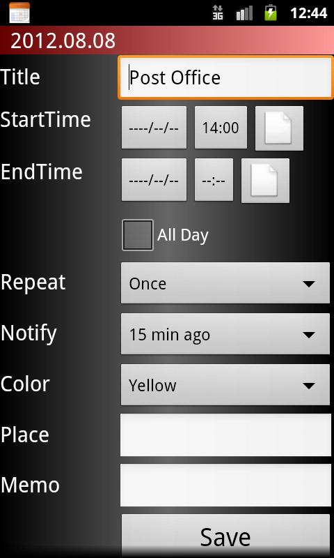 Scheduler Screen 3