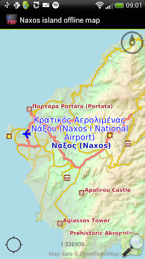 Naxos island offline map