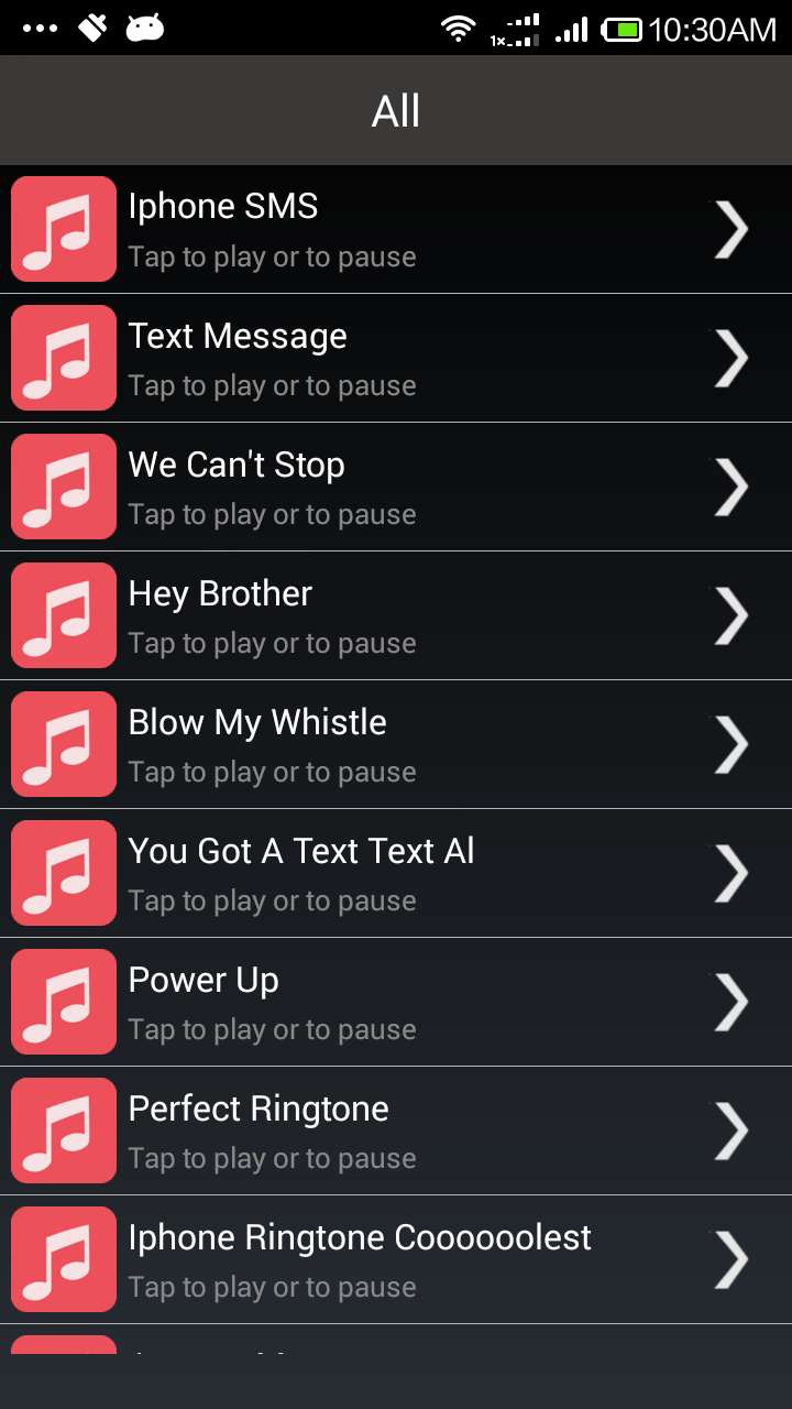 Ringtones Screen 3