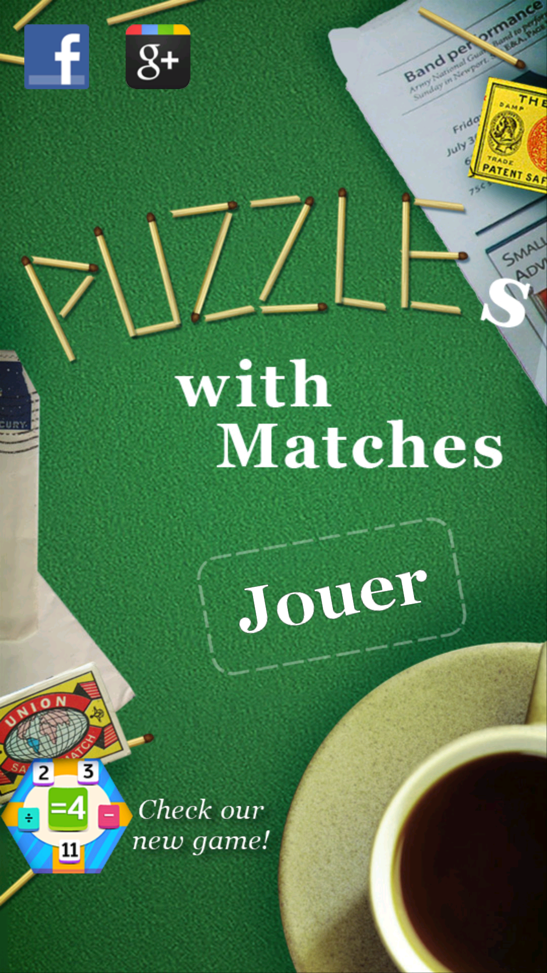 Android application Puzzles with Matches screenshort