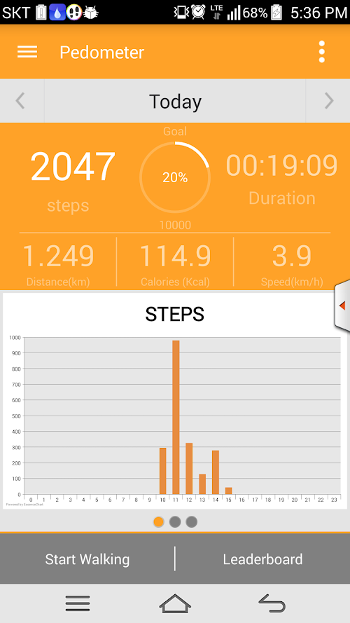 Android application Pedometer Pro screenshort