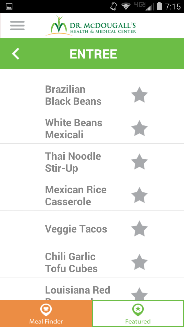 Dr. McDougall Mobile Cookbook Screen 3