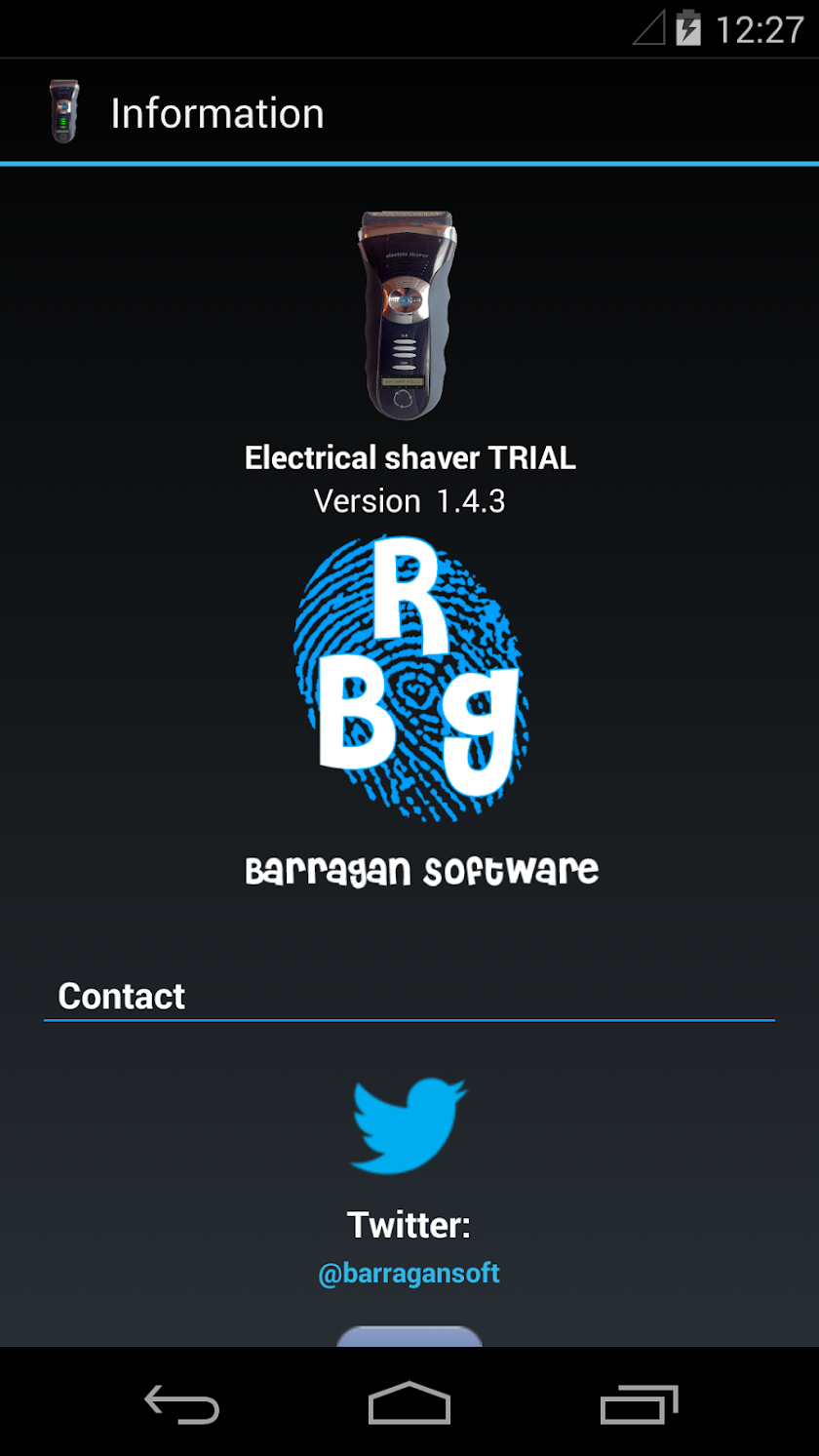 Electrical shaver Screen 2