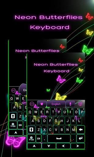 Neon Butterflies Keyboard